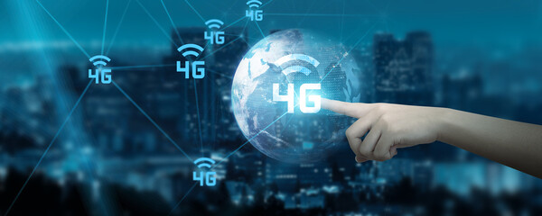 Hand Touching global network connection on WiFi Technology, envisioning seamless connectivity, data transfer, and futuristic advancements in communication, collaboration, and innovation.