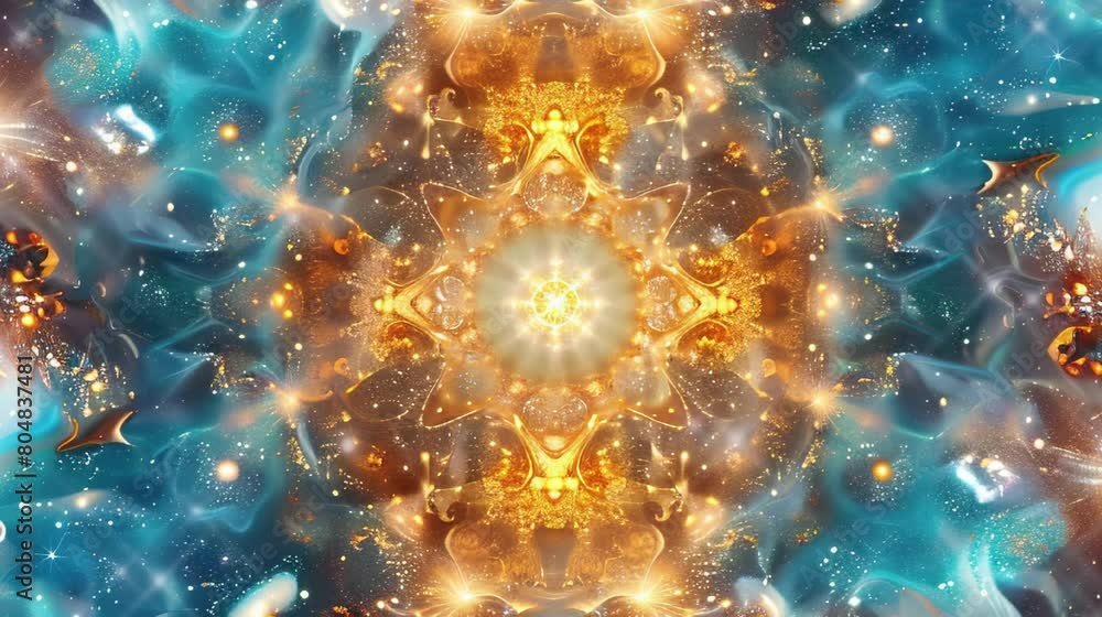 Wall mural video of a cosmic background with stars aligning in patterns in a galaxy