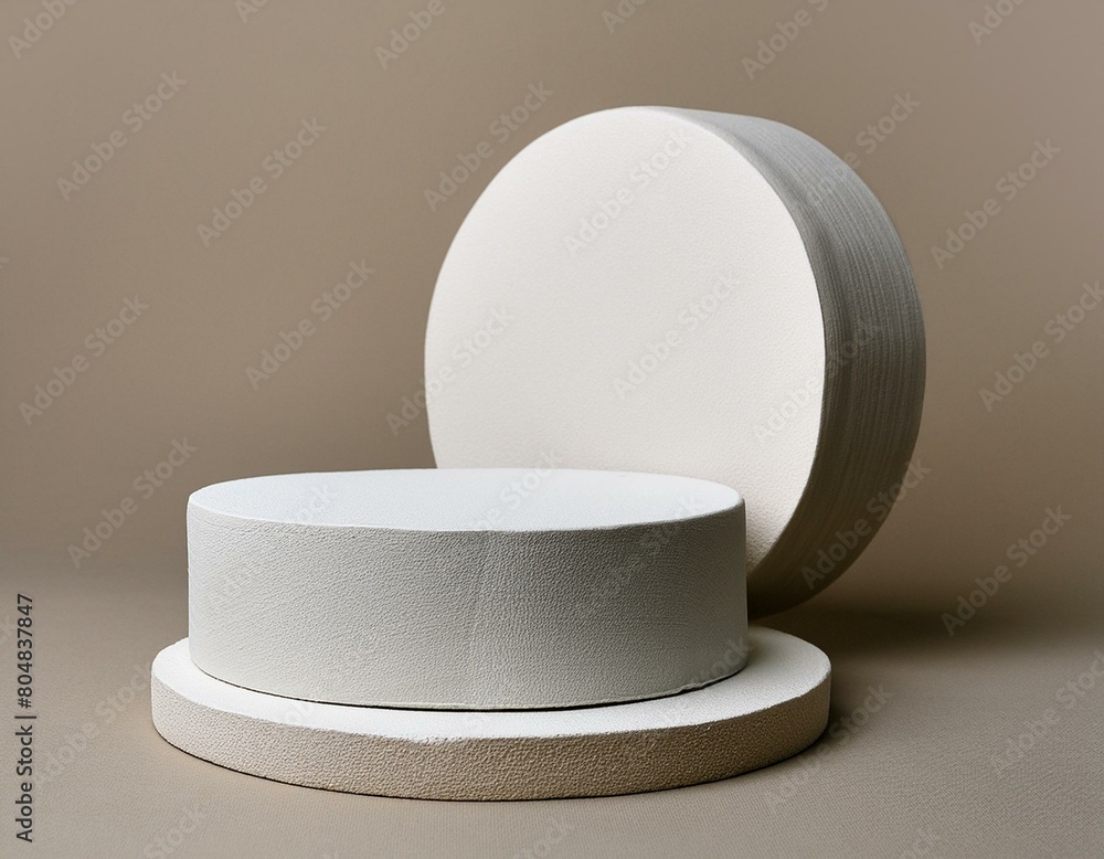 Poster podium 3d abstract minimal scene with geometric platform. cylinder background 3d rendering with podi