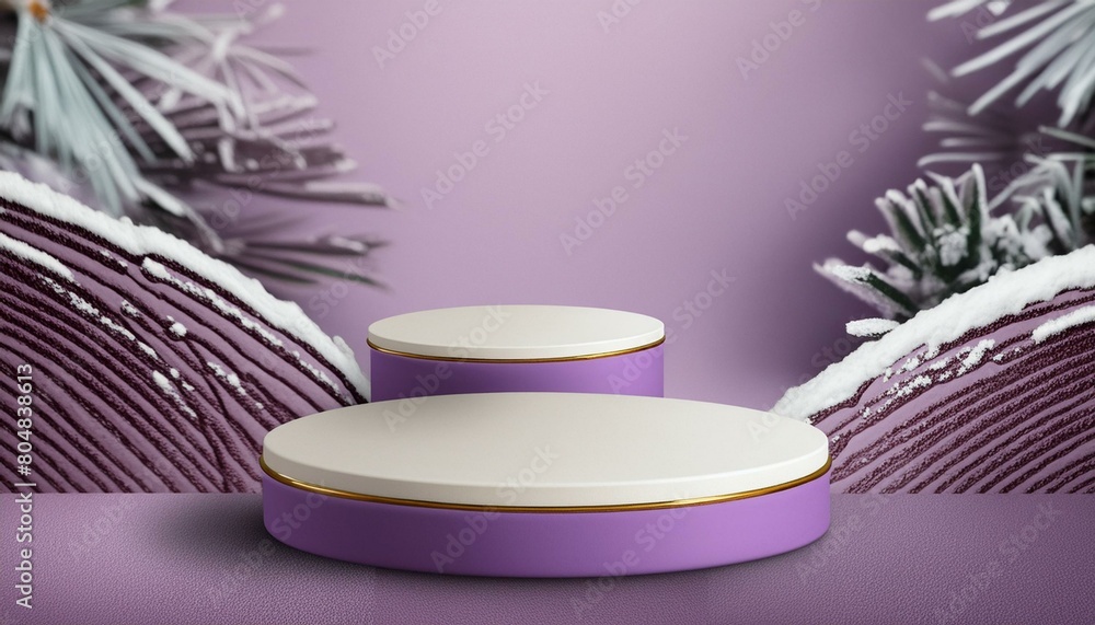 Poster 3d background products display podium scene with violet platform. background 3d rendering with podiu