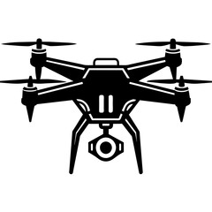 Drone silhouette vector icon illustration on a white background 