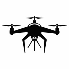 Drone silhouette vector icon illustration on a white background 