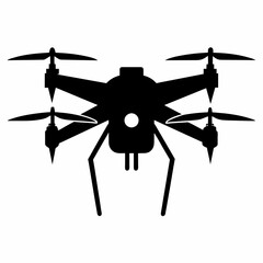 Drone silhouette vector icon illustration on a white background 