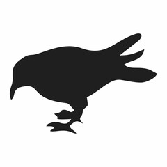 black silhouette of a crow