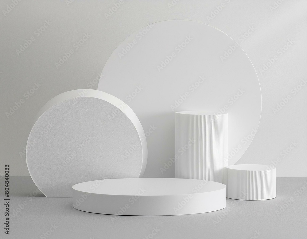 Poster abstract white minimal modern podium pedestal platform for product display showcase presentation 3d 