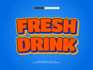 fresh drink editable text effect in simple and modern text style