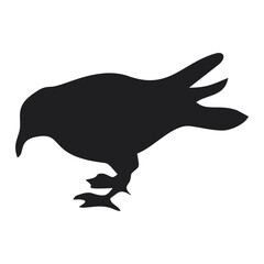 black silhouette of a crow