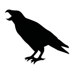 black silhouette of a crow
