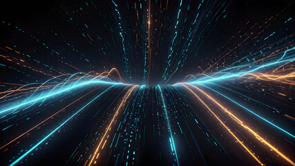 Visualizing Data Speed of Abstract Glowing Lines Reflect Optical Fiber Innovation