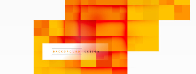 Fototapeta premium An artistic image of a brown and orange square pattern on a white background, showcasing symmetry and colorfulness in a blurred form