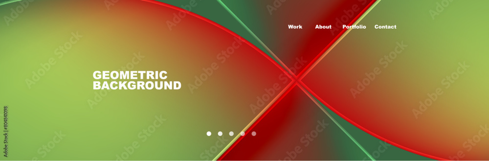 Aufkleber A colorful geometric background featuring shades of green and red with a central red circle. The pattern creates symmetry and the image is captured in closeup, showcasing macro photography