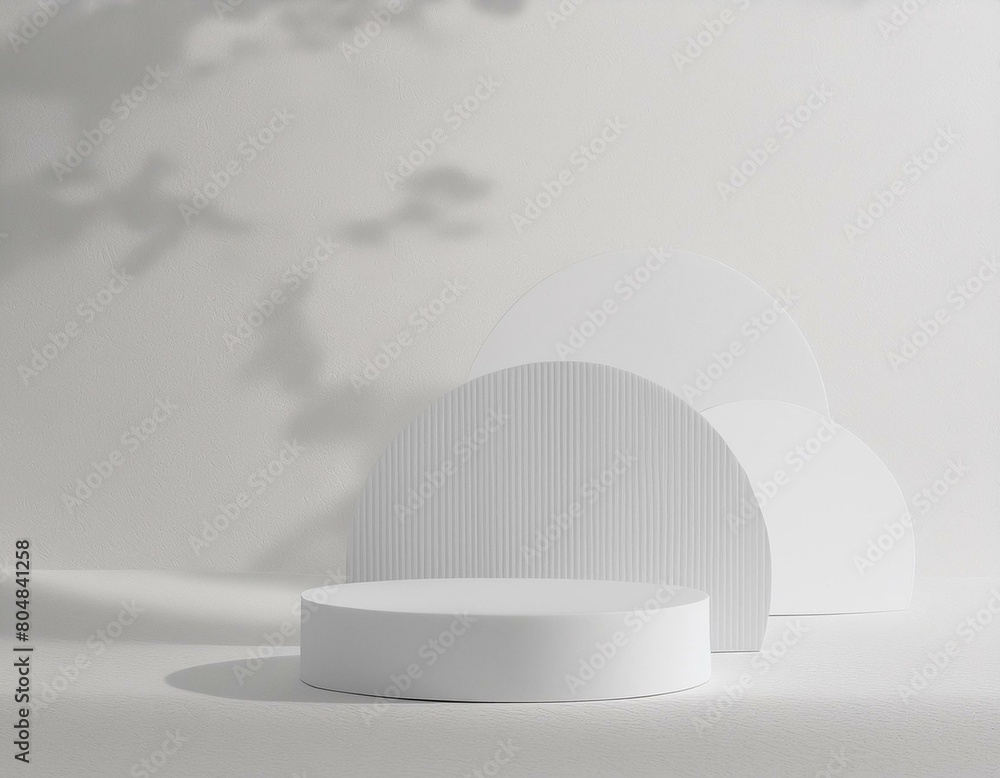 Poster minimal background. podium and white background for product presentation. 3d rendering illustration.