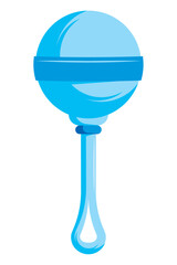 gender reveal blue rattle