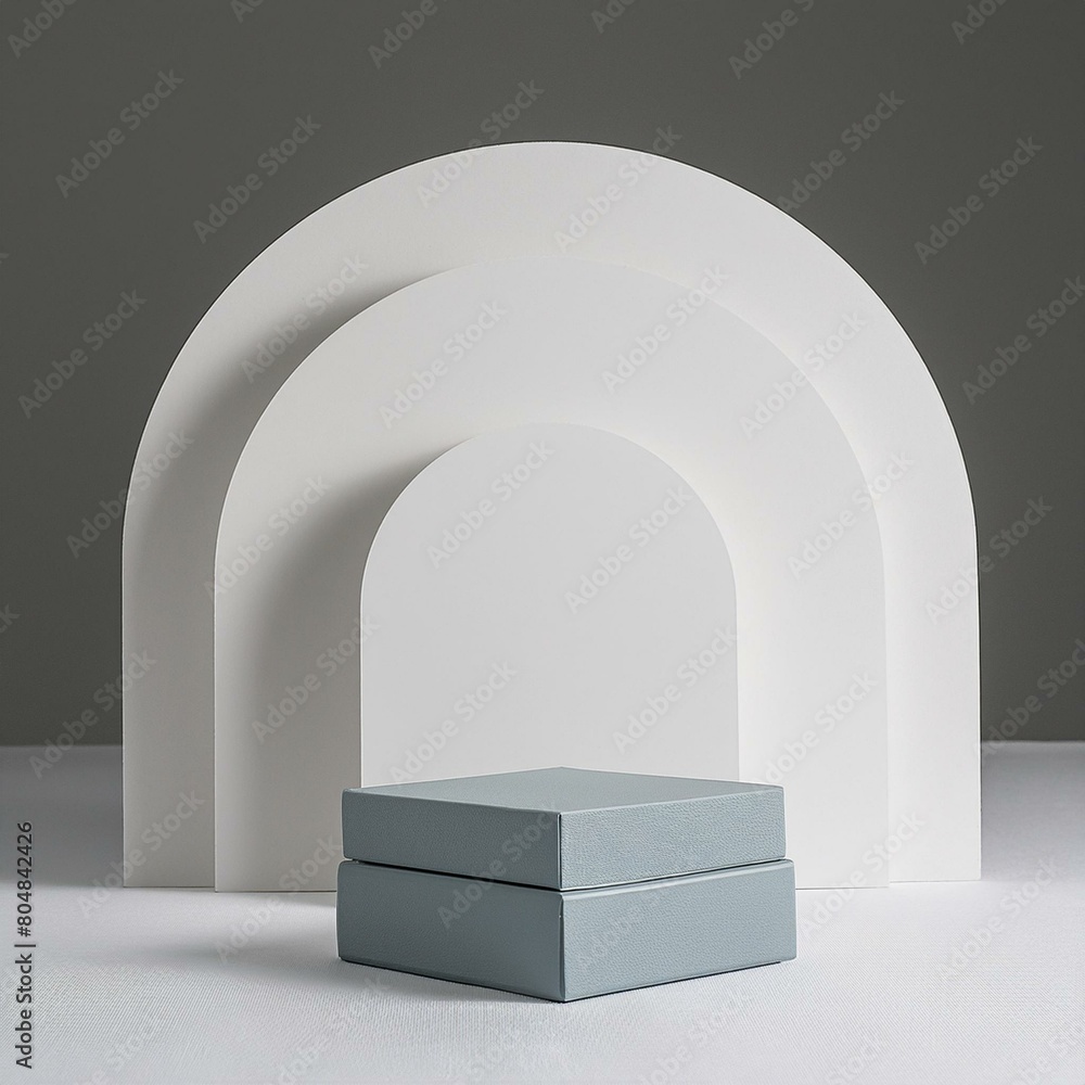 Poster 3d minimal background. 3d geometric podium with white background for perfume and cosmetic presentati
