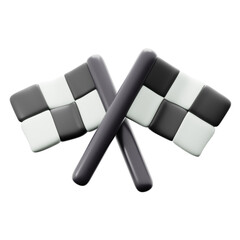 finish flag crossed, race sport equipment 3d icon illustration render design © mnaufal design