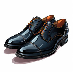 Watercolor Business shoes vector, clipart Illustration, Generative Ai