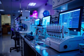 Science lab filled with advanced equipment for digital research