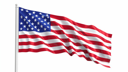 An illustration depicting the American flag,also known as the Stars and Stripes.The flag features thirteen horizontal stripes alternating between red and white, representing the original American flag