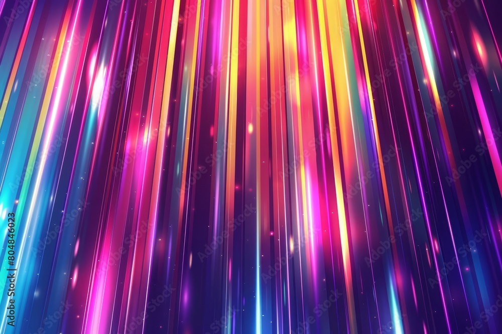 Poster a lines pattern in glowing colorful lines in digital technology style.