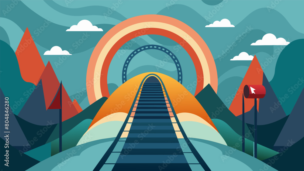 Poster a rollercoaster ride through a tunnel of emotions representing the highs and lows of a ketamineinduc