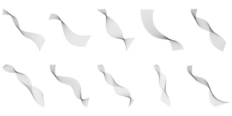 Abstract Wavy Line Set