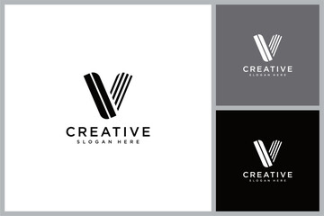 initial letter v logo vector design