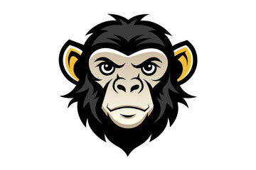 chimpanzee head logo vector illustration