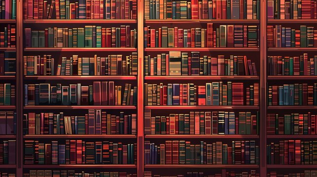 Glorious Multi colored books in bookshelf