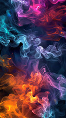 Dynamic smoky swirls in a seamless abstract design with vibrant gradient colors