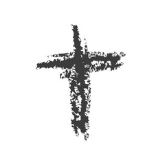 minimal grunge christian cross. Hand drawn cross and plus sign. Black paint brush strokes geometrical pattern for wallpaper, web page background, textile design, graphic design. vector illustration