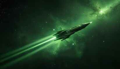 Naklejka premium space rocket in space