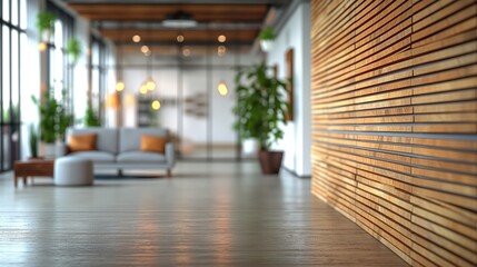 Modern Living Room Interior with Wooden Elements