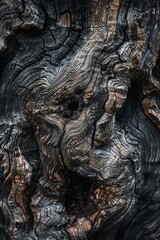 Textural Rhapsody: A detailed view of a tree's bark reveals a captivating roughness, a testament to...