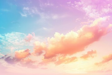 Sun and cloud background with a pastel colored, gradient pastel