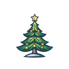 Christmas tree mascot icon
