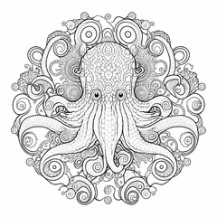 octopus mandala coloring page