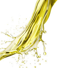 3D Olive Oil Splash, Captivatingly Realistic and Isolated on White Background