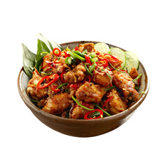Ayam Goreng, Indonesian Culinary Delight, Isolated on Transparent Background. PNG