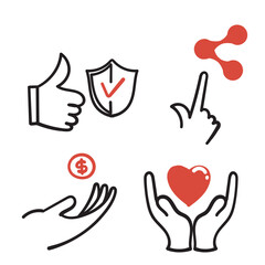 hand drawn doodle trust share care profit illustration