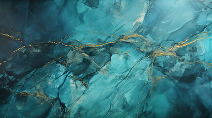 Painted Beautiful Turquoise Colors With Marbled Stone Texture Background
