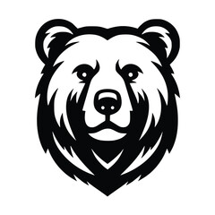 bear head face logo vector illustration minimalist design template. also can use for t- shirt, emblem, tattoo and more