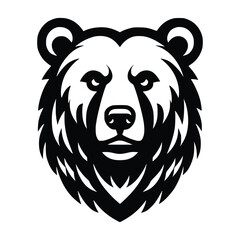 bear head face logo vector illustration minimalist design template. also can use for t- shirt, emblem, tattoo and more