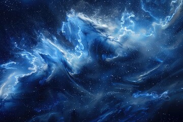Abstract blue cloud of smoke. Fantasy fractal texture