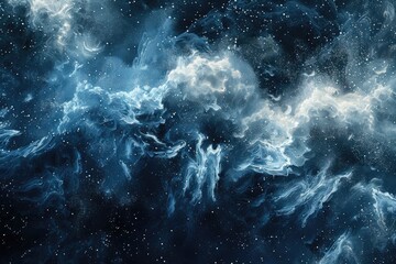 Abstract blue cloud of smoke. Fantasy fractal texture