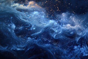 Abstract blue cloud of smoke. Fantasy fractal texture