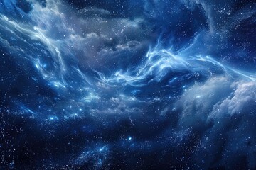 Abstract blue cloud of smoke. Fantasy fractal texture
