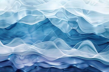 Fototapeta premium abstract blue background with smooth wavy lines