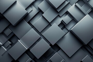 Abstract Geometric Background with Overlapping Metal Squares