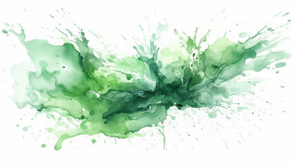 Pastel Green Watercolor Splash Isolated on a White Background