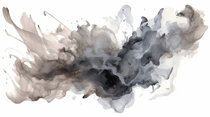 Pastel Gray Watercolor Splash, Isolated on a White Background